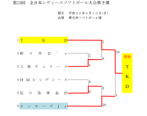 全日本レディース県予選〈結果〉