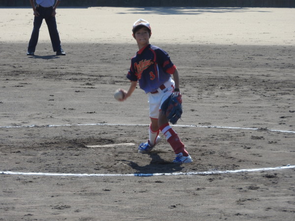 小学生新人大会　準決勝の模様（なかのと織姫ＳＢＣ対森本アップルベリークラブ戦）１