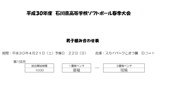 2018高校生春季大会　 男子　組合せ